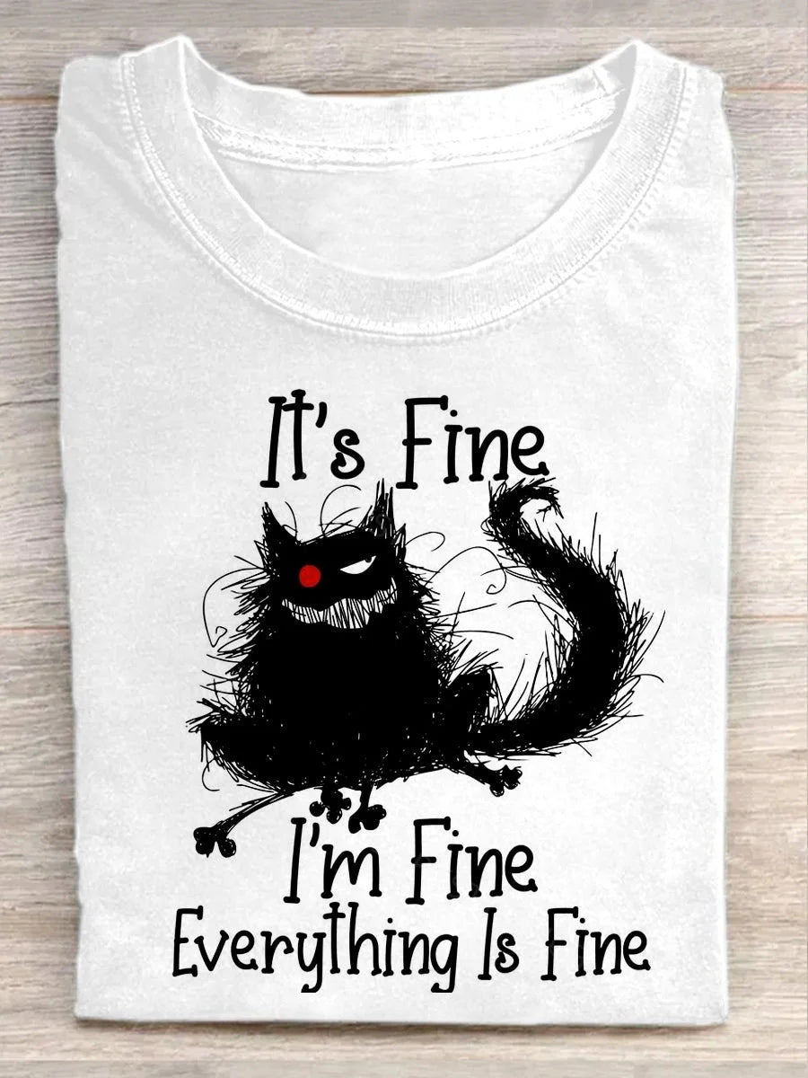 OndineStudios It's Fine I'm Fine Everything Is Fine Printed Unisex Oversized T-shirt