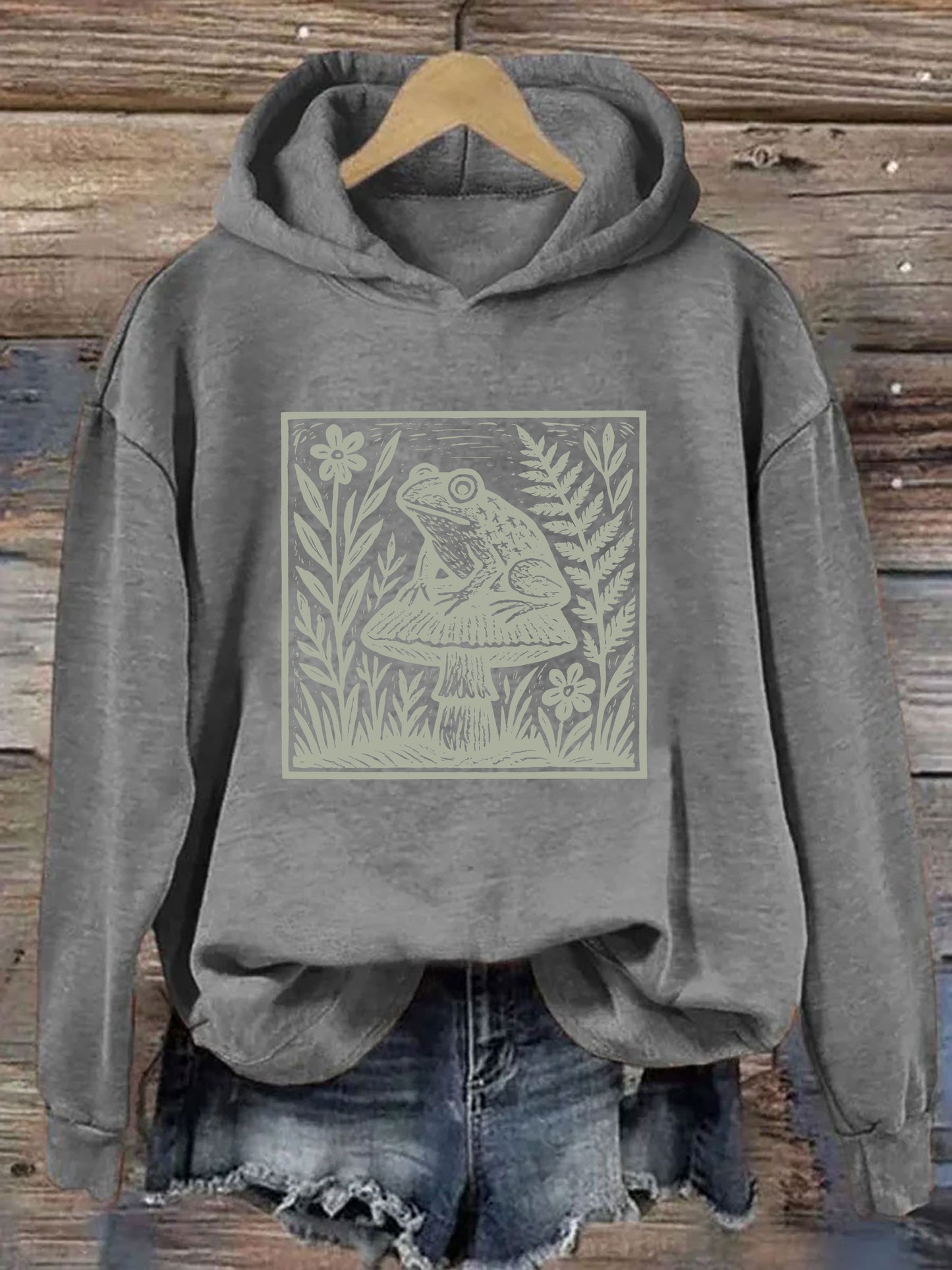 OndineStudios Frog Mushroom Woodland Nature Hoodie