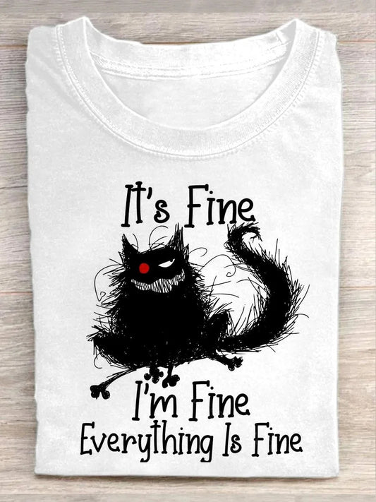OndineStudios It's Fine I'm Fine Everything Is Fine Printed Unisex Oversized T-shirt