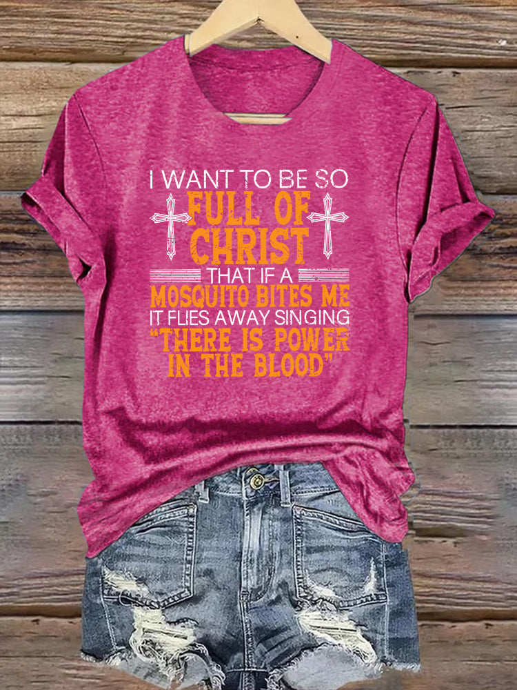 OndineStudios I Want To Be So  Full oF Christ Pattern Round-Neck  T-Shirt