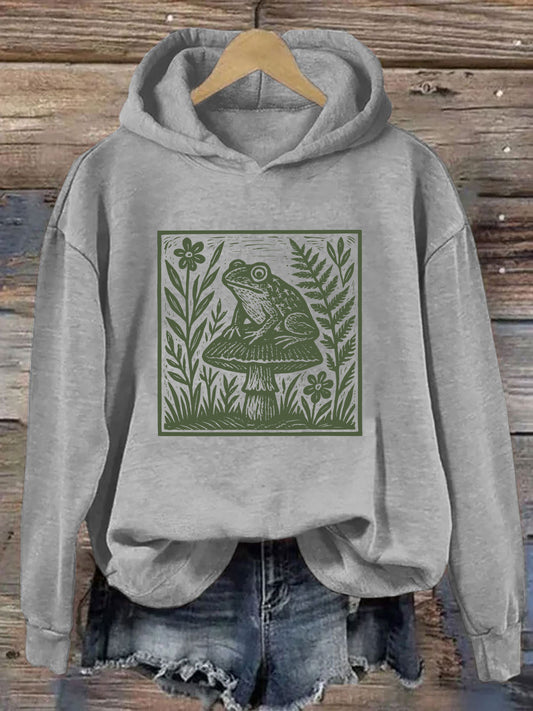 OndineStudios Frog Mushroom Woodland Nature Hoodie