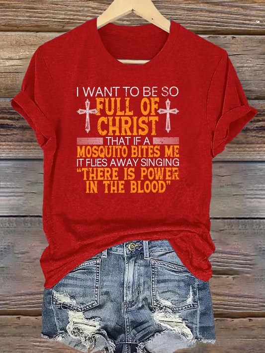 OndineStudios I Want To Be So  Full oF Christ Pattern Round-Neck  T-Shirt