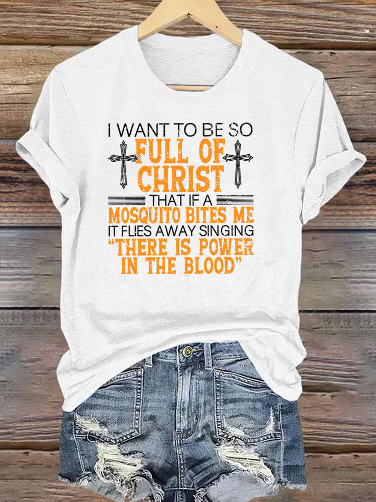 OndineStudios I Want To Be So  Full oF Christ Pattern Round-Neck  T-Shirt