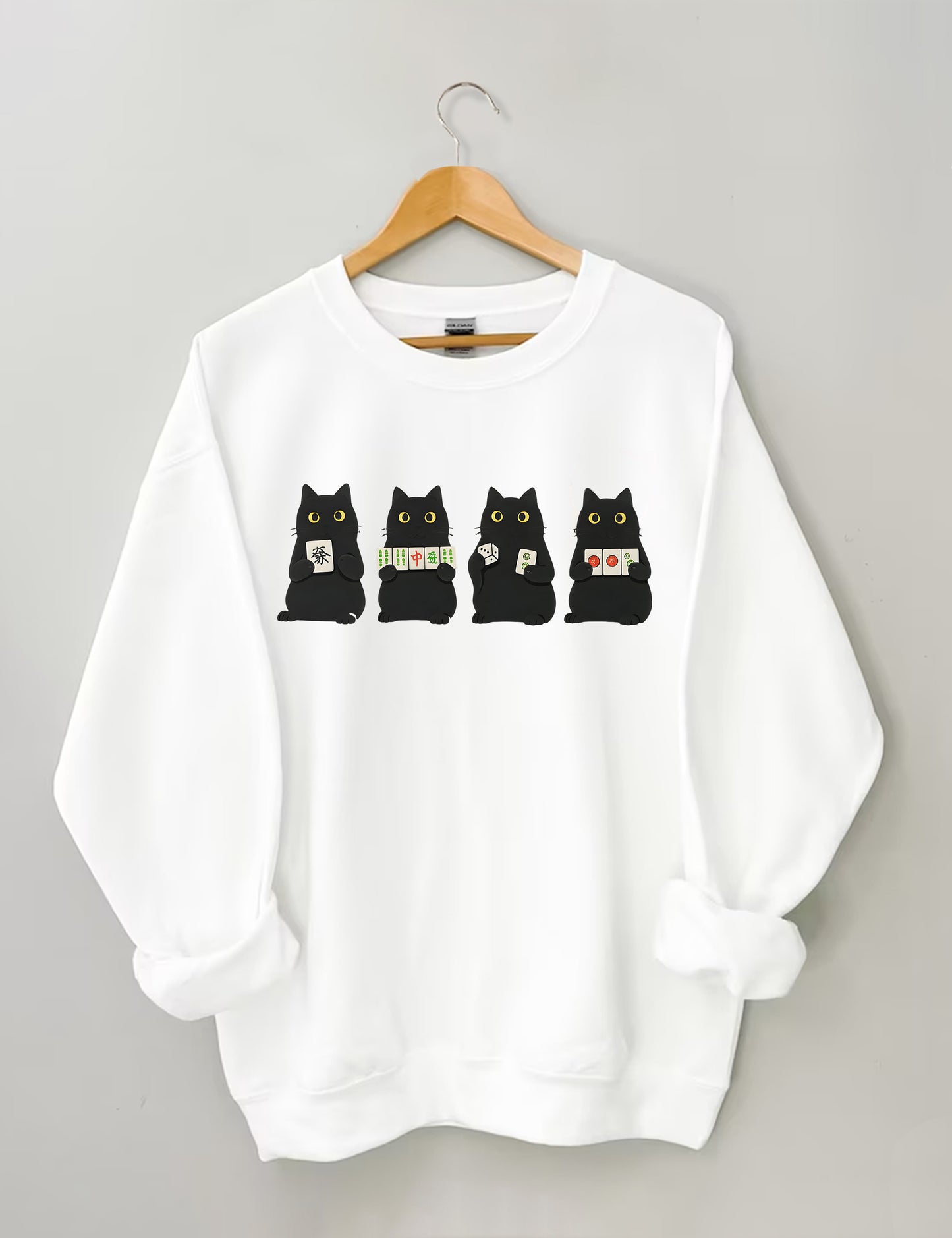 OndineStudios Mahjong Black Cat Sweatshirt