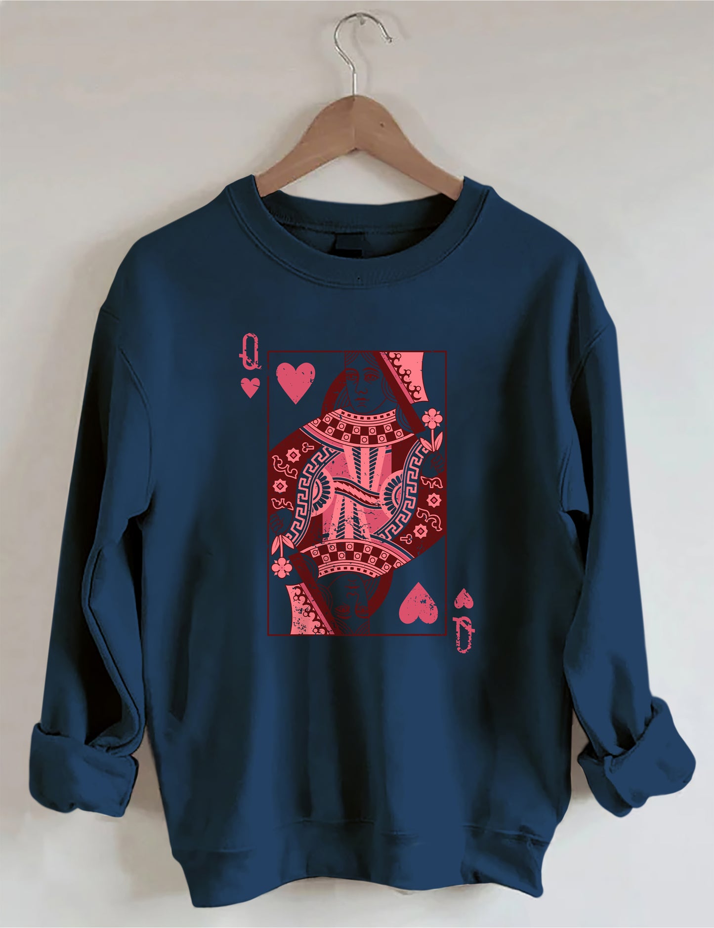 OndineStudios Queen Of Hearts Playing Card Sweatshirt