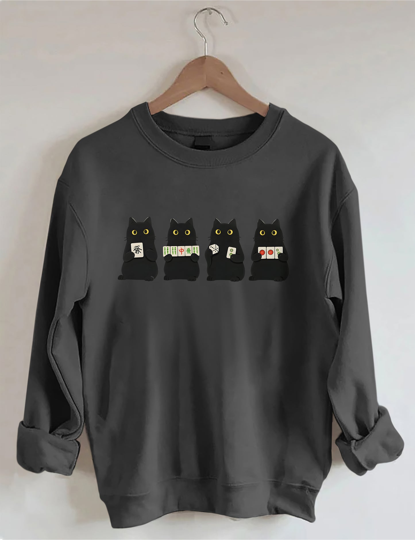 OndineStudios Mahjong Black Cat Sweatshirt
