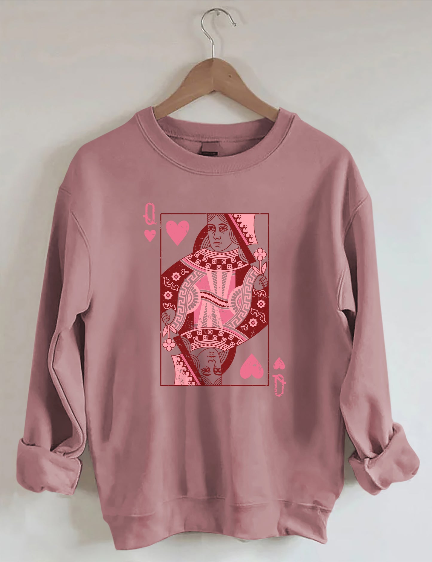OndineStudios Queen Of Hearts Playing Card Sweatshirt