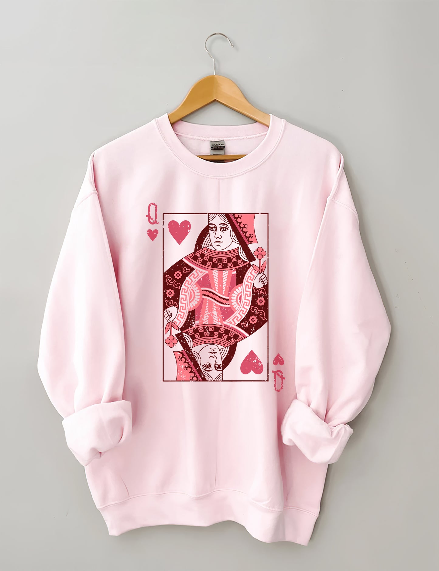 OndineStudios Queen Of Hearts Playing Card Sweatshirt