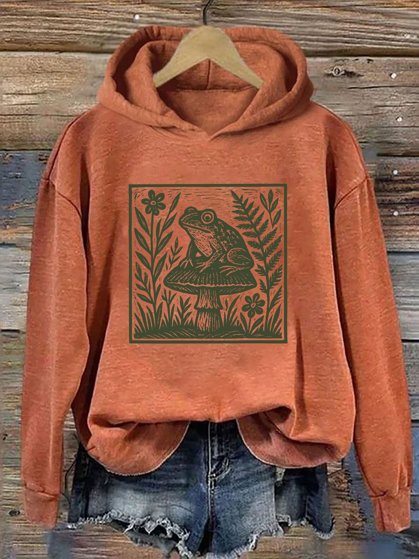 OndineStudios Frog Mushroom Woodland Nature Hoodie