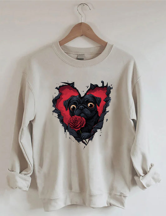 OndineStudios Dog Lover Valentine Sweatshirt