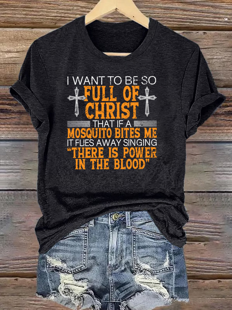 OndineStudios I Want To Be So  Full oF Christ Pattern Round-Neck  T-Shirt