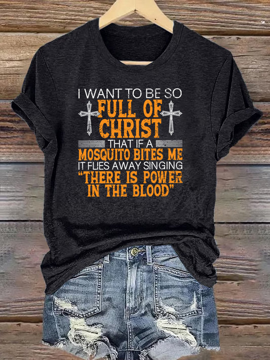OndineStudios I Want To Be So  Full oF Christ Pattern Round-Neck  T-Shirt