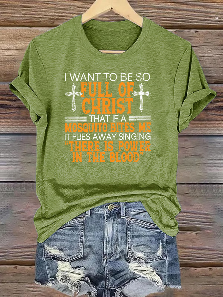 OndineStudios I Want To Be So  Full oF Christ Pattern Round-Neck  T-Shirt