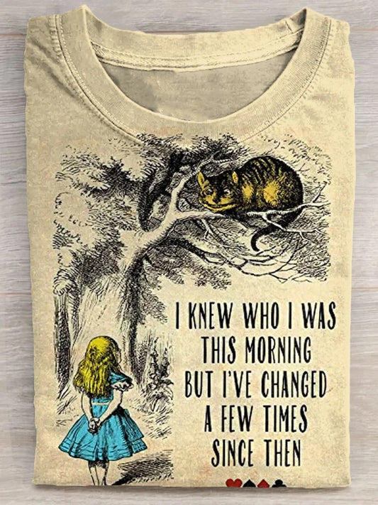 OndineStudios I Knew Who I Was This Morning But I've  Changed A Few Times Printed Crew Neck Women's T-shirt