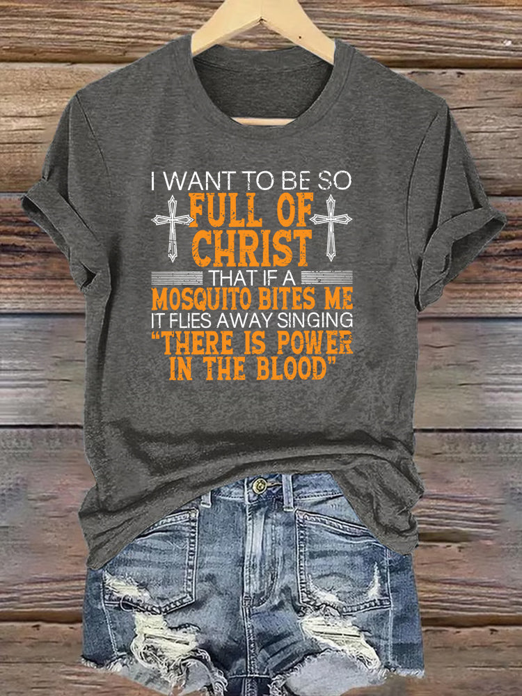 OndineStudios I Want To Be So  Full oF Christ Pattern Round-Neck  T-Shirt