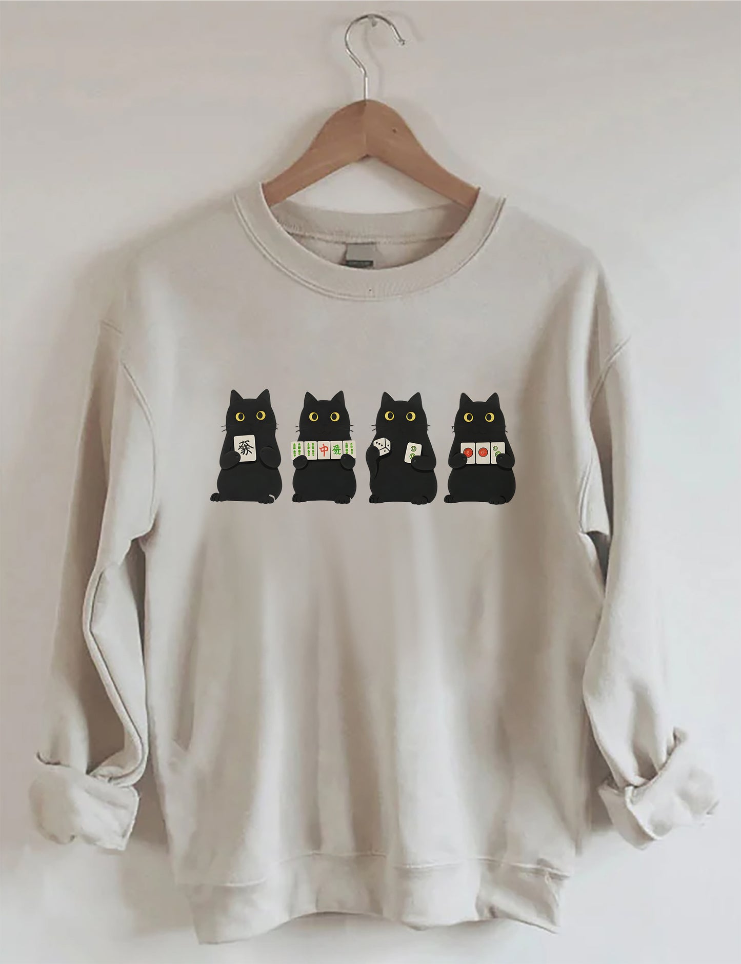 OndineStudios Mahjong Black Cat Sweatshirt