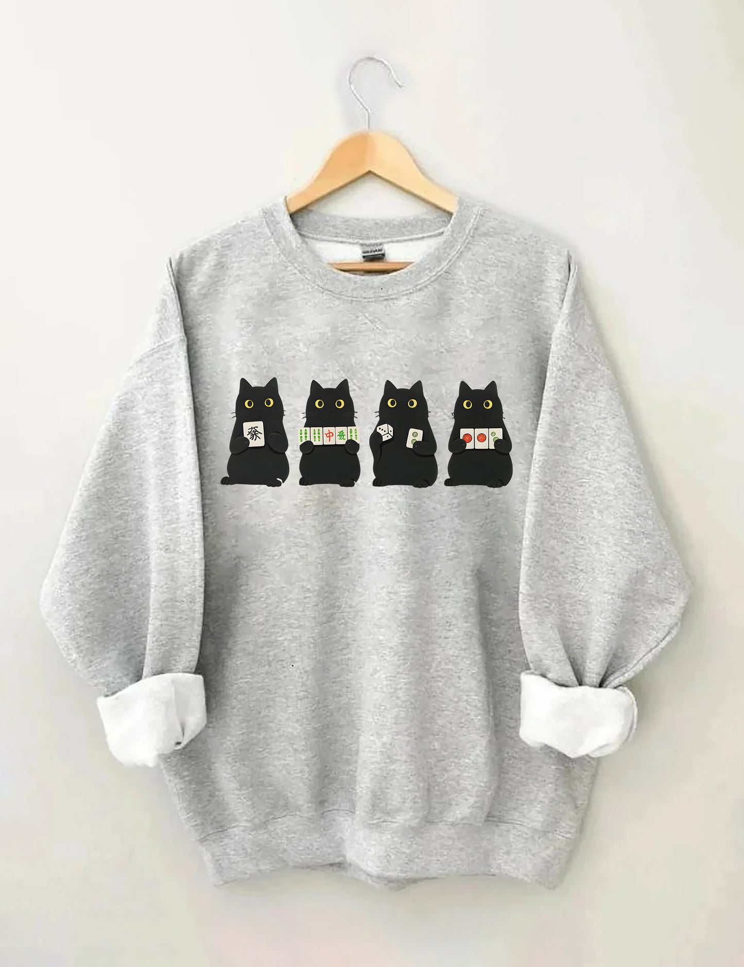 OndineStudios Mahjong Black Cat Sweatshirt