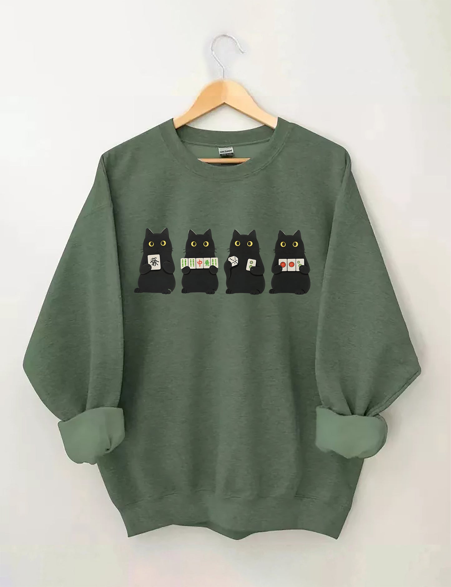 OndineStudios Mahjong Black Cat Sweatshirt