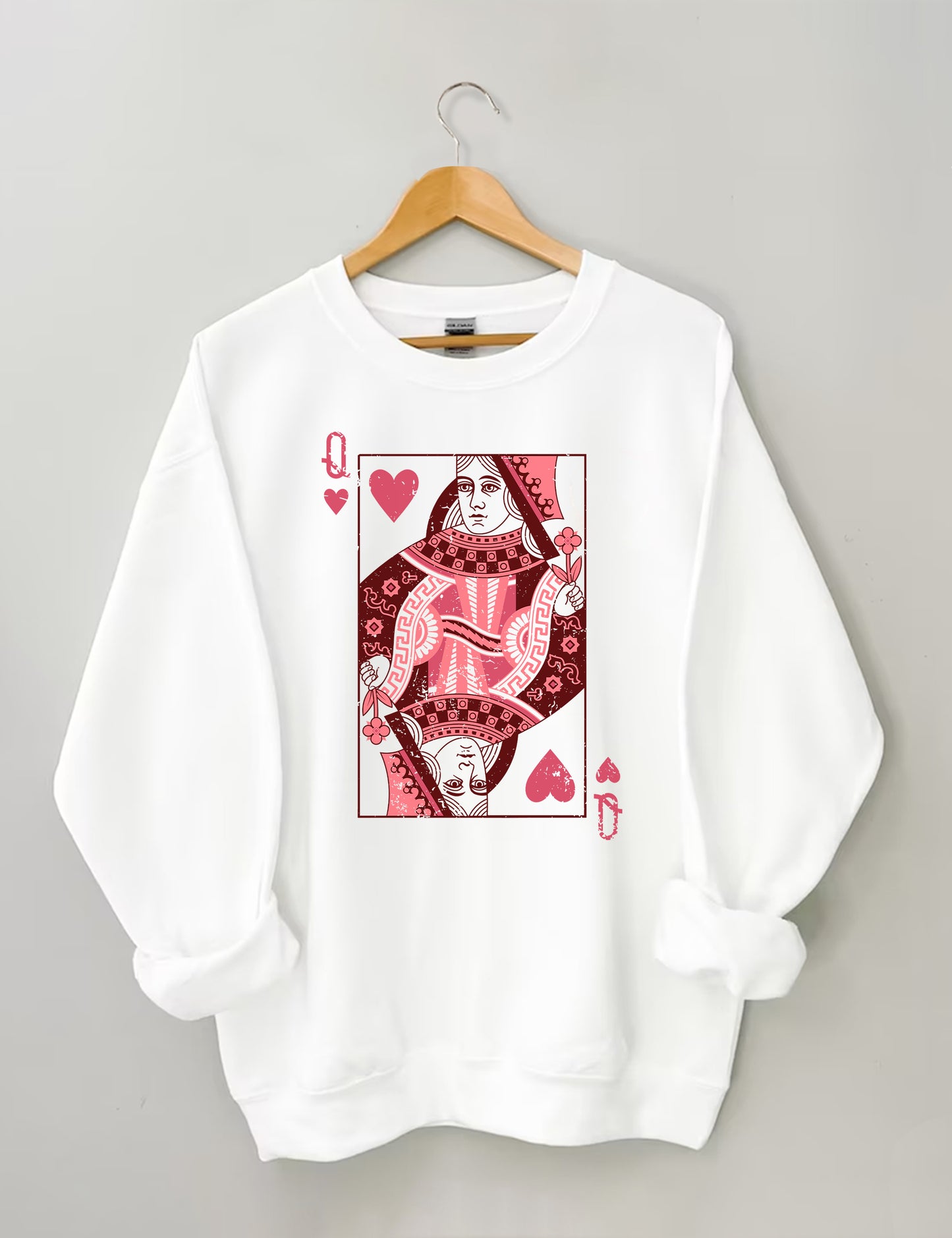 OndineStudios Queen Of Hearts Playing Card Sweatshirt
