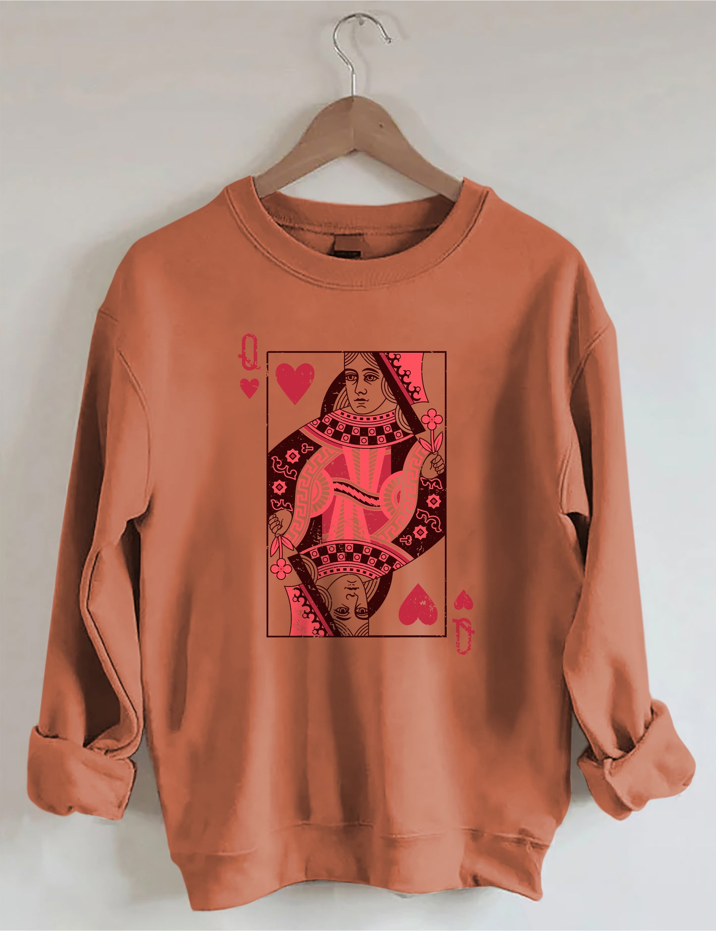 OndineStudios Queen Of Hearts Playing Card Sweatshirt