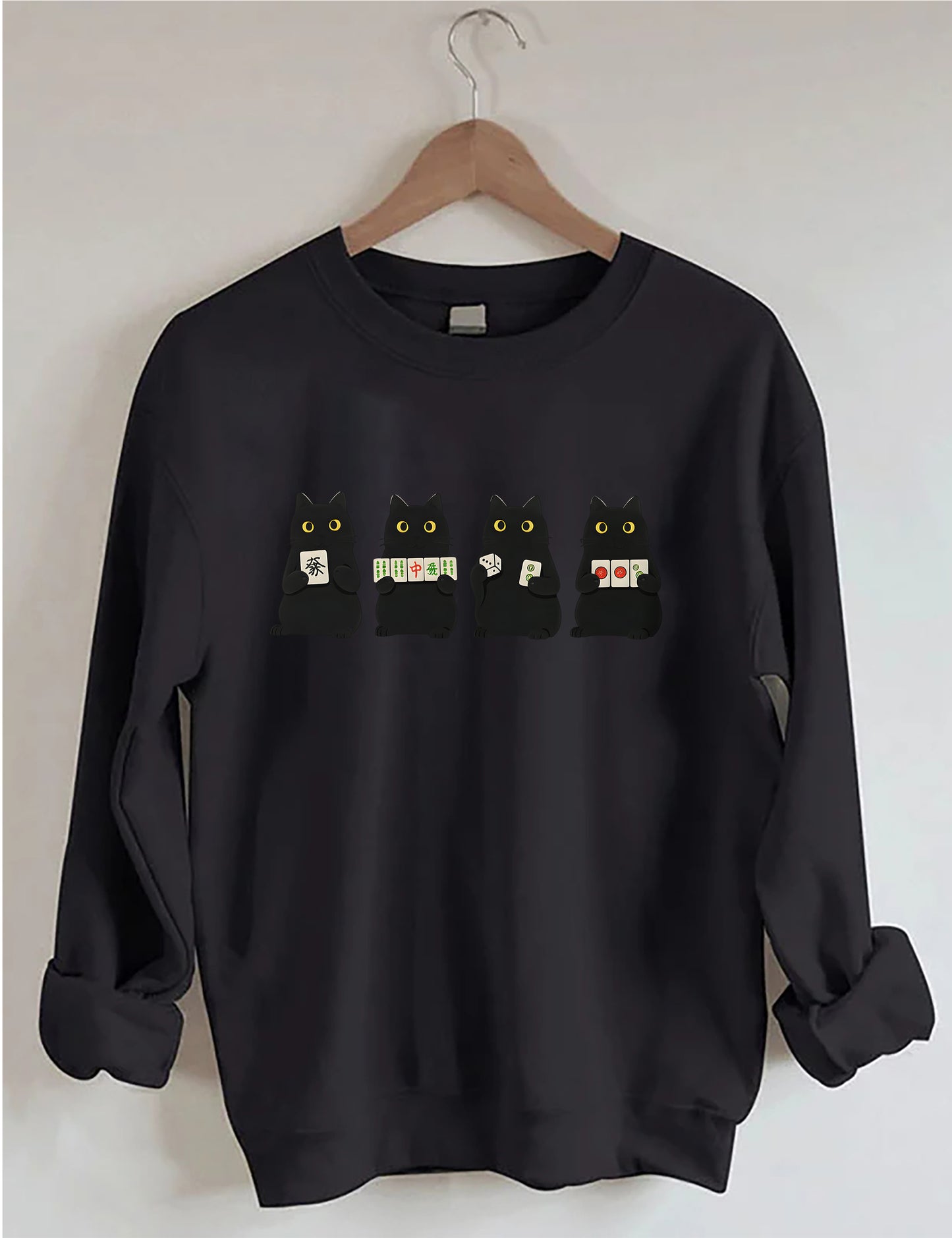OndineStudios Mahjong Black Cat Sweatshirt